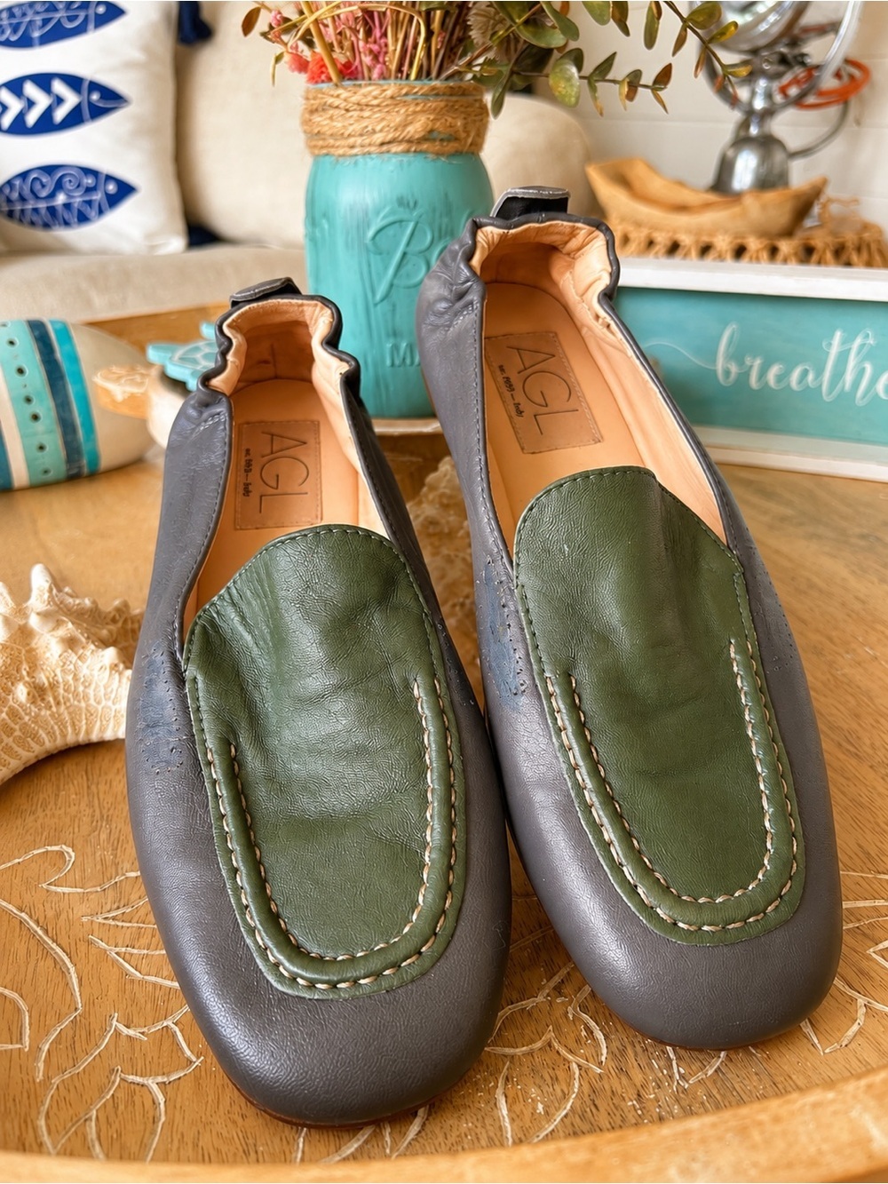 AGL (Attilio Giusti Leombruni) Leather Italian Ballet Flats Italy Size 35 / US 5 - Picture 3 of 9